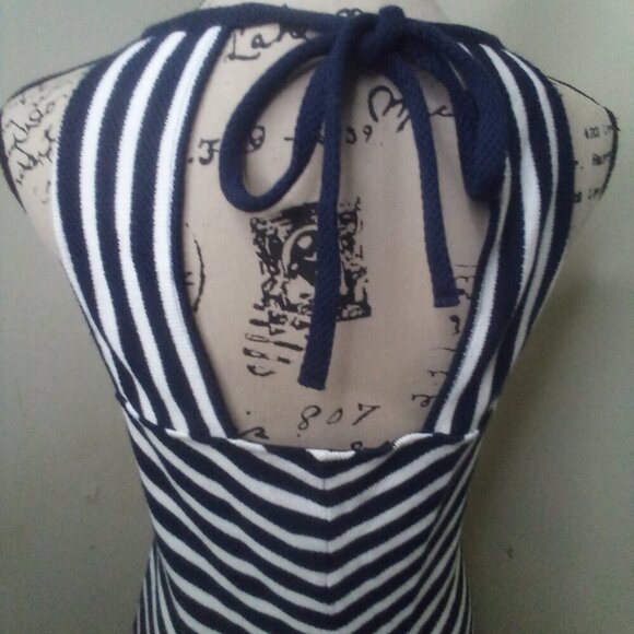 Maeve Anthropologie Shirt XS Sleeveless Straps Stripe Blue White - Picture 13 of 15